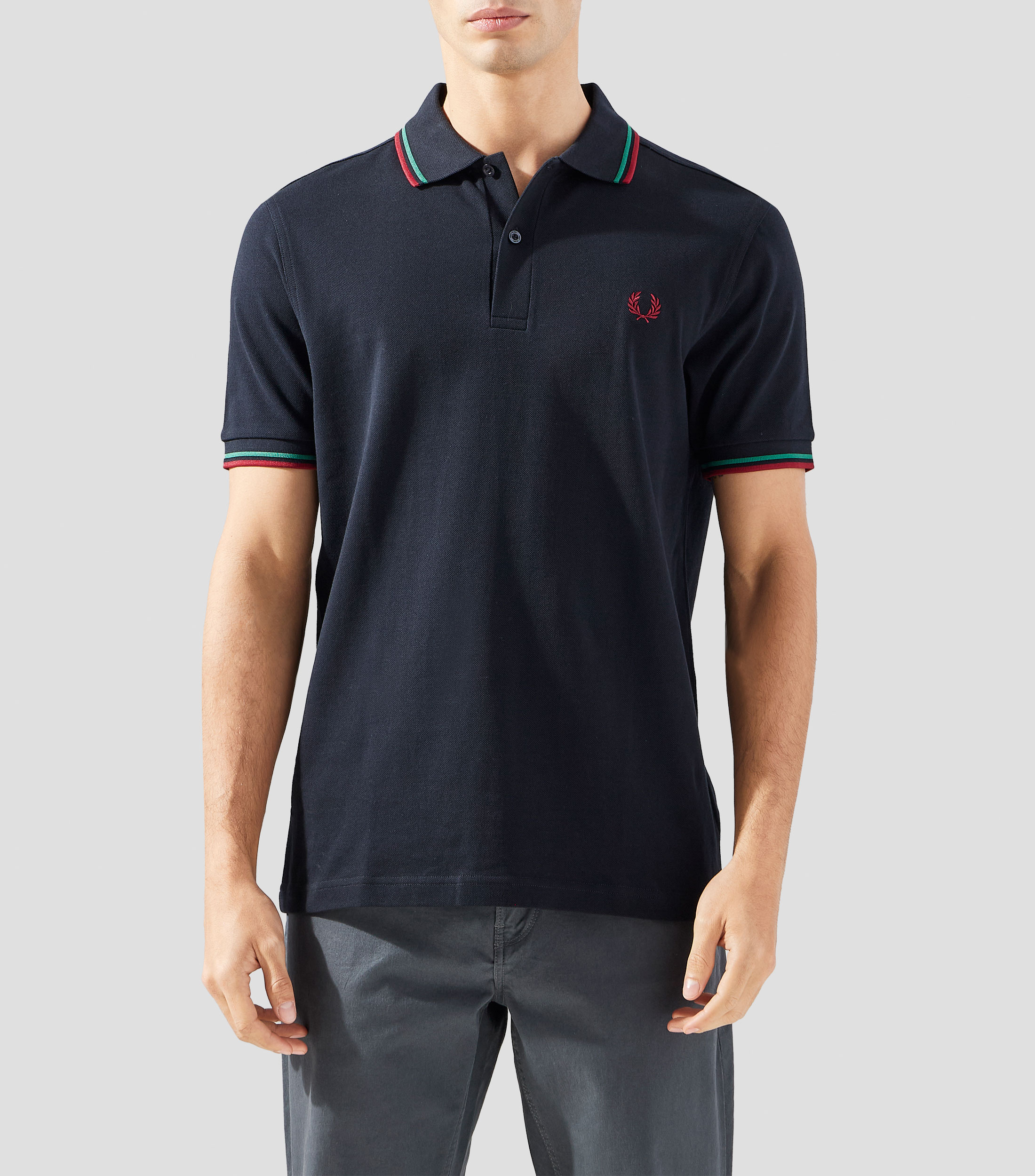 Playera tipo polo manga corta lisa Hombre